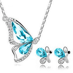 Freedom Butterfly Jewelry Set - Crisp Blue