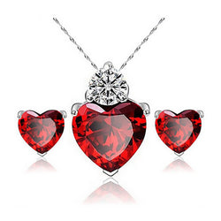 Affection of the Heart Jewelry Set - Ruby Red