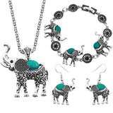 Elephant Grace Jewelry Set - Aqua