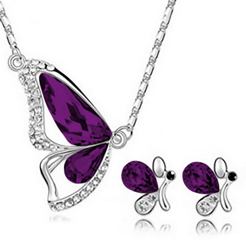 Freedom Butterfly Jewelry Set - Purple