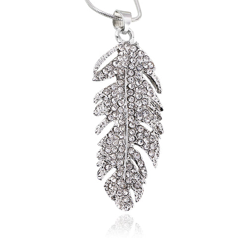 Posh Plume Necklace - Silver