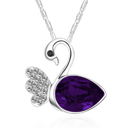 Serenity Swan Necklace - Purple