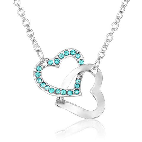 True Friendship Heart Necklace - Aqua