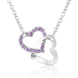 True Friendship Heart Necklace - Purple
